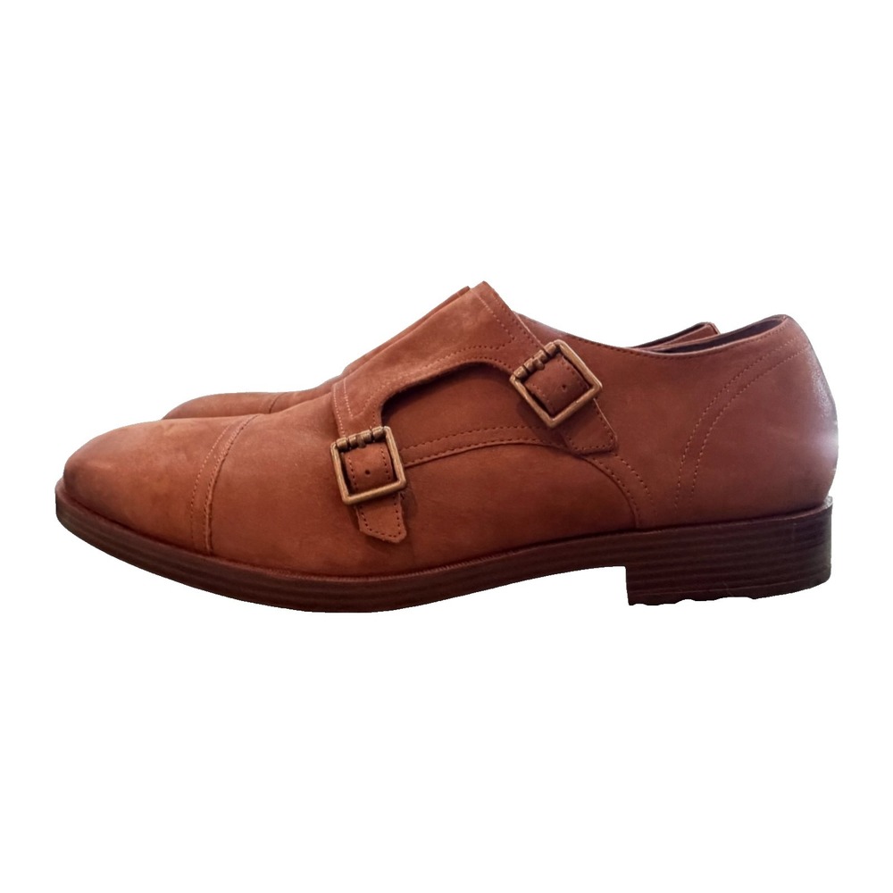 Cole Haan C26739 Brown Leather Double Monk Strap Cap Dress Shoes Grand.OS 11M